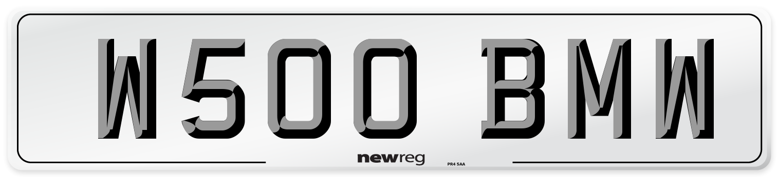 W500 BMW Number Plate from New Reg
